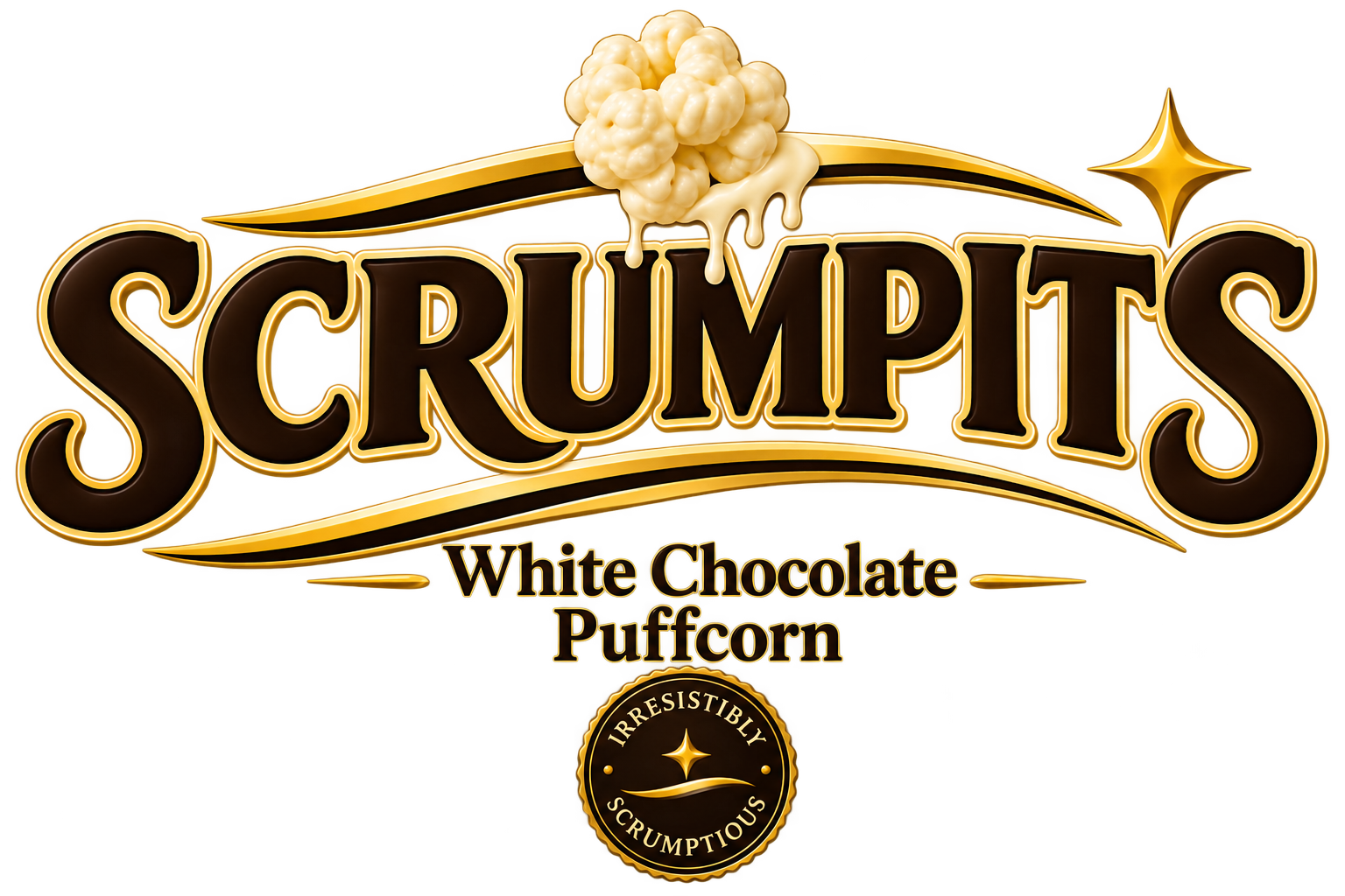 SCRUMPITS White Chocolate Puffcorn — Irresistibly Scrumptious